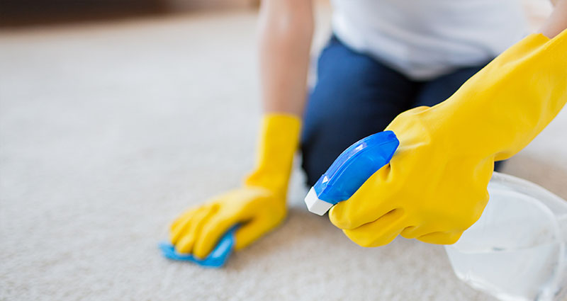Cleaner wiping a surface