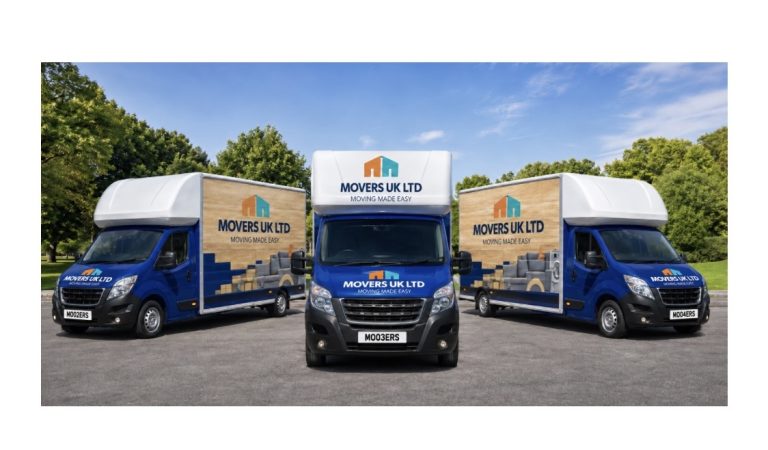 Movers UK Ltd three branded removal vans