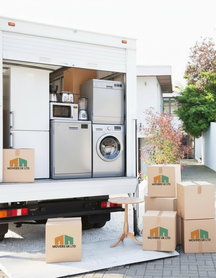 Movers UK Ltd truck loaded for a long-distance removal